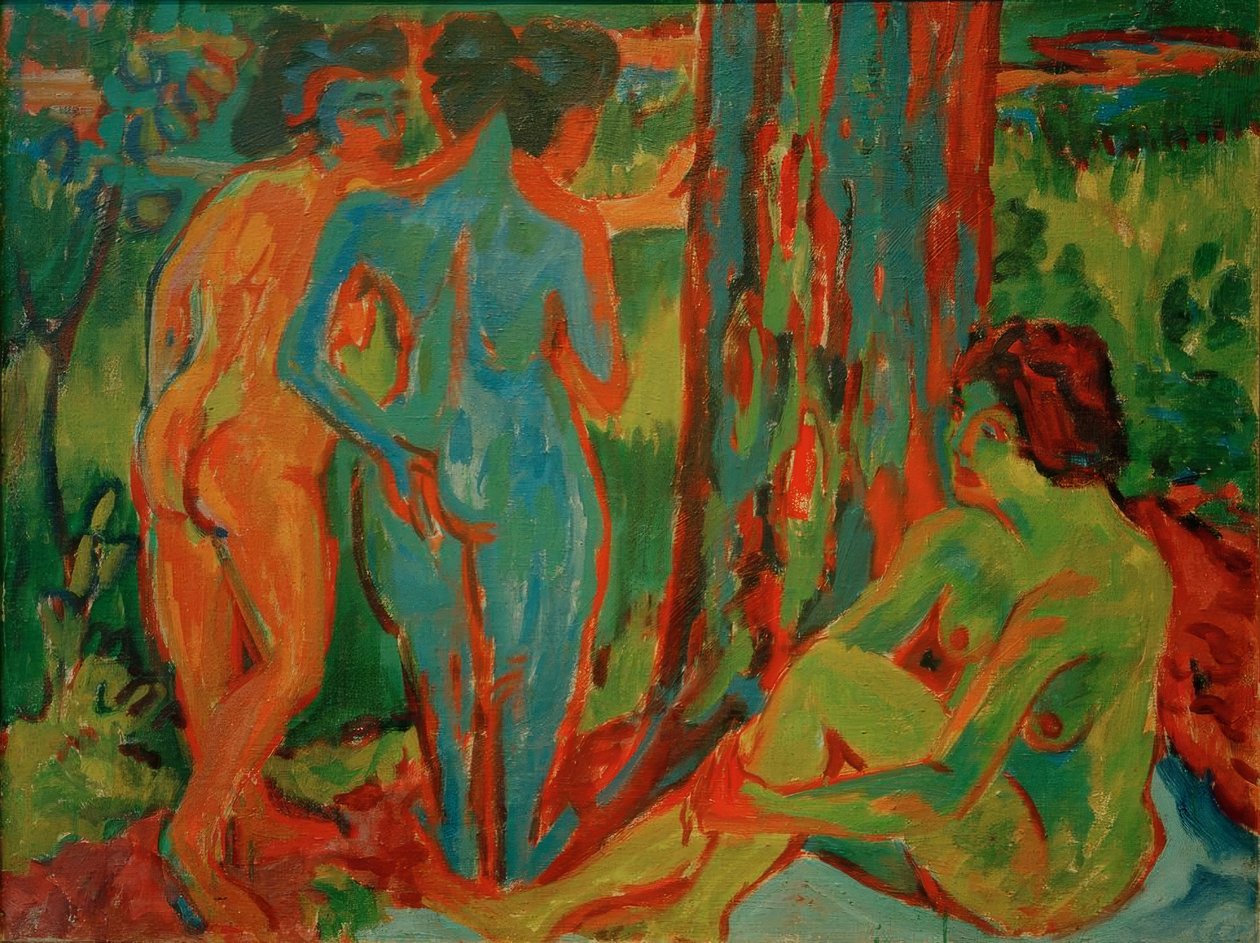 Három akt az erdőben alkotó: Ernst Ludwig Kirchner