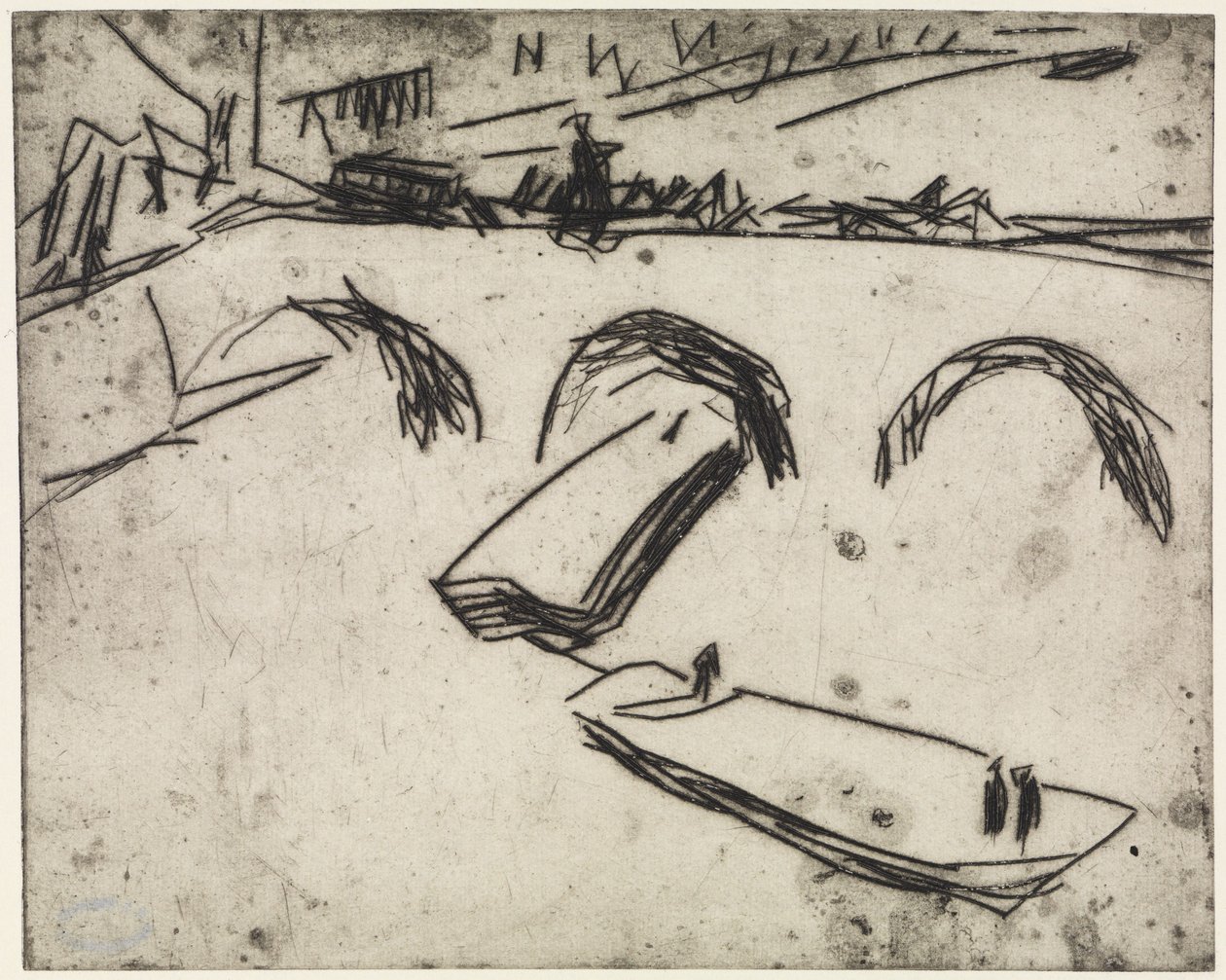 Három művésznő, akik a gyűrűkön gyakorolnak / Híd a Kronprinzenufer-en, Berlin alkotó: Ernst Ludwig Kirchner