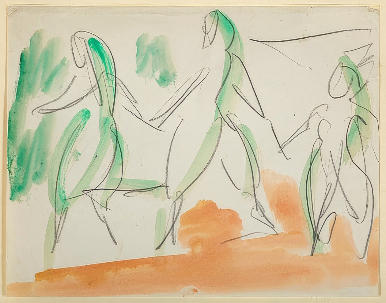 Három táncos. 1911-es Folkwang vázlatfüzet (34. o.) alkotó: Ernst Ludwig Kirchner