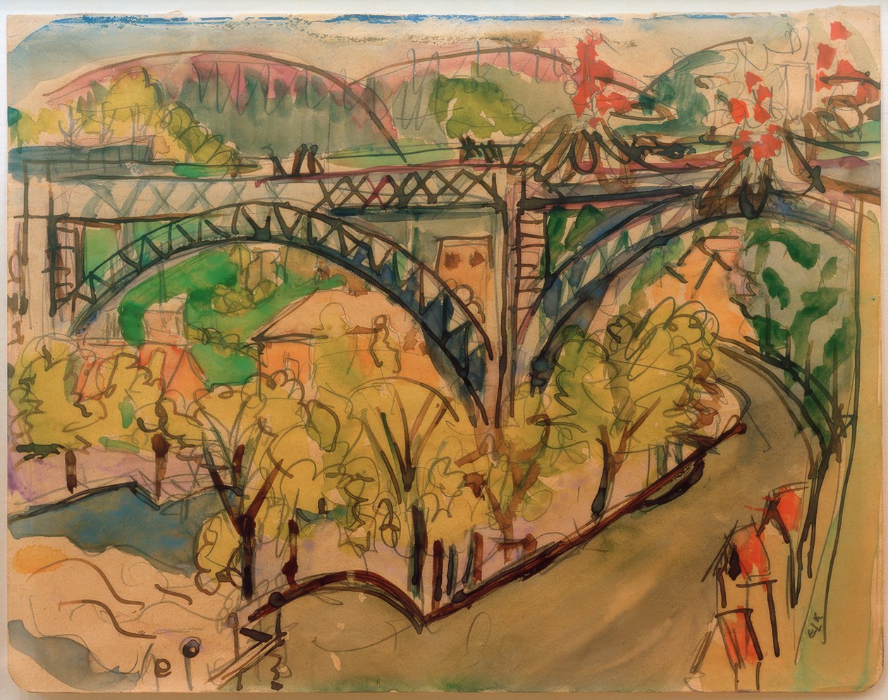 Kirchner E.L., vasúti híd / 1916 alkotó: Ernst Ludwig Kirchner