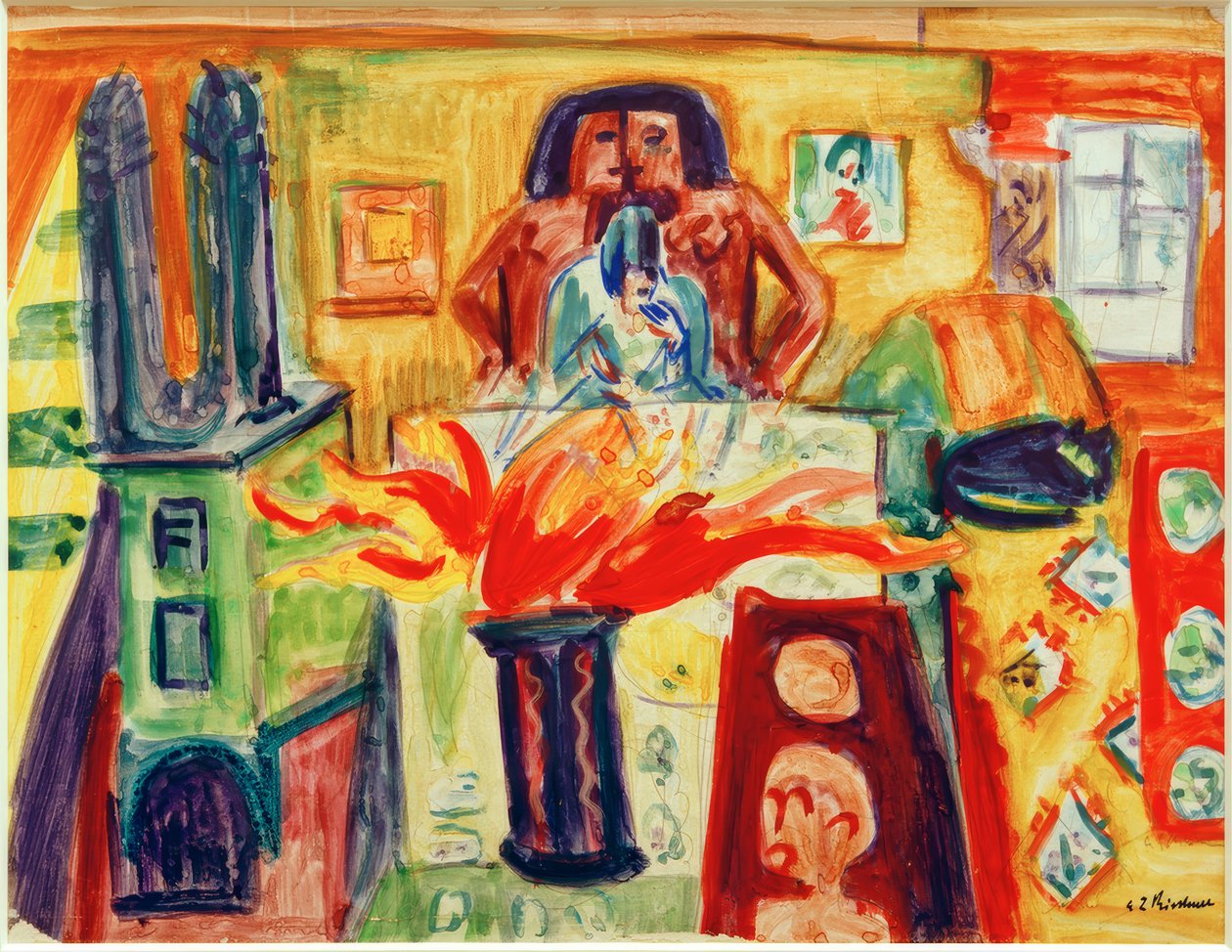 E.L.Kirchner, Beltér tulipánokkal alkotó: Ernst Ludwig Kirchner