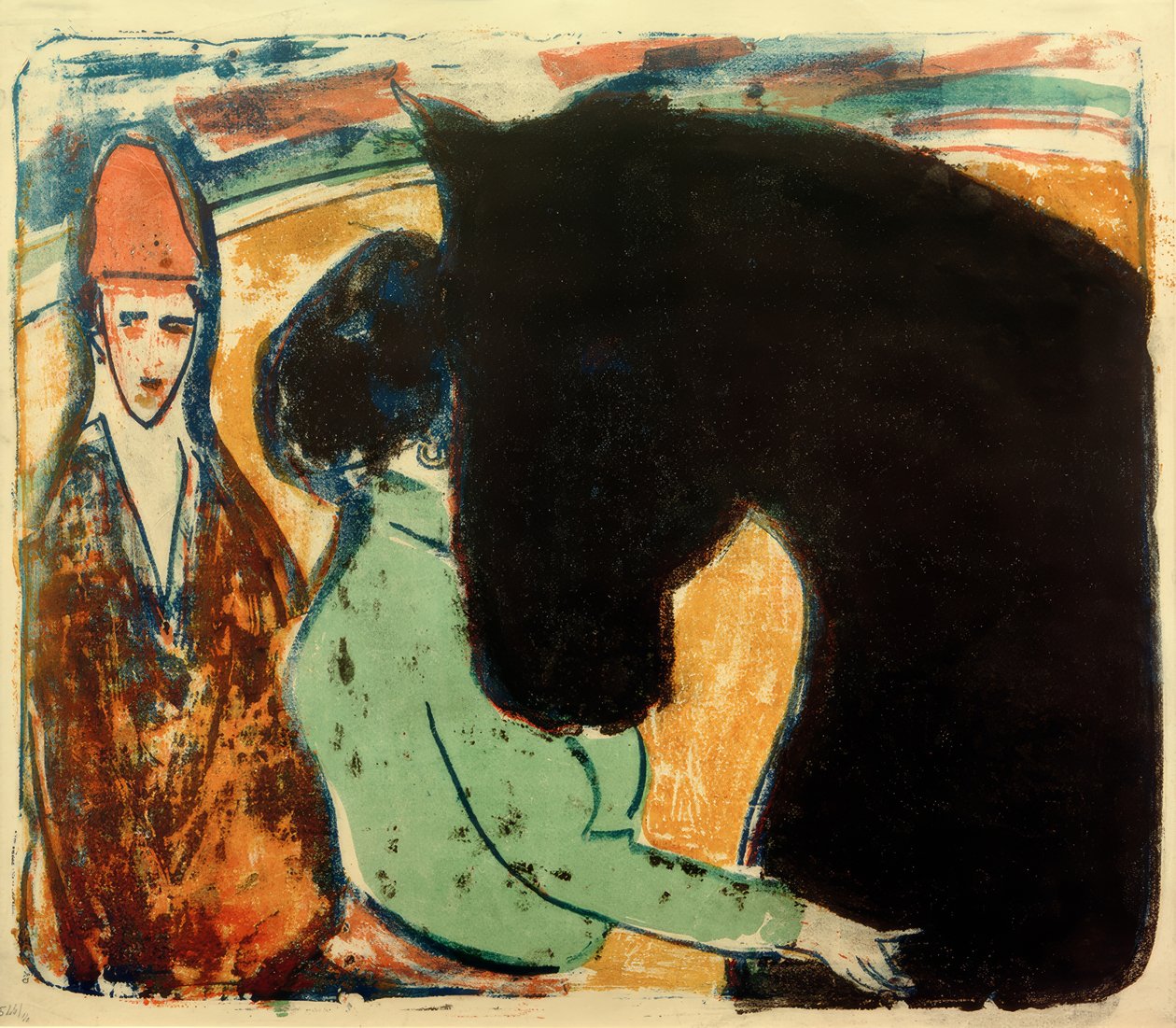 E.L. Kirchner, fekete mén, lovas és bohóc alkotó: Ernst Ludwig Kirchner