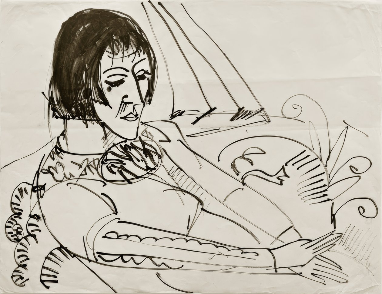 E.L. Kirchner, ülő nő (Erna) alkotó: Ernst Ludwig Kirchner