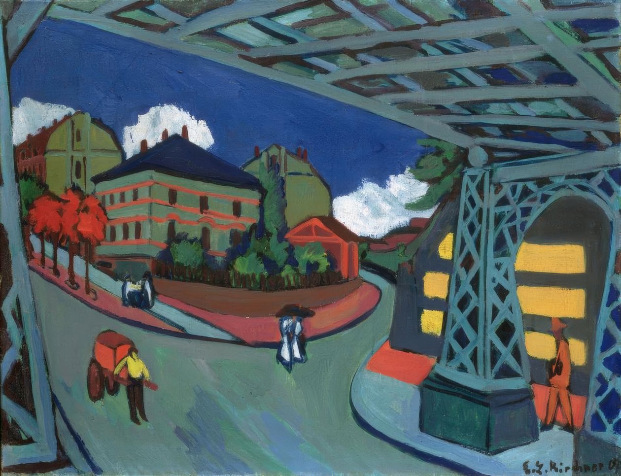Löbtauer Strasse vasúti aluljáró Drezdában alkotó: Ernst Ludwig Kirchner