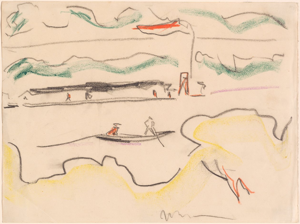 Elba táj Drezda közelében alkotó: Ernst Ludwig Kirchner