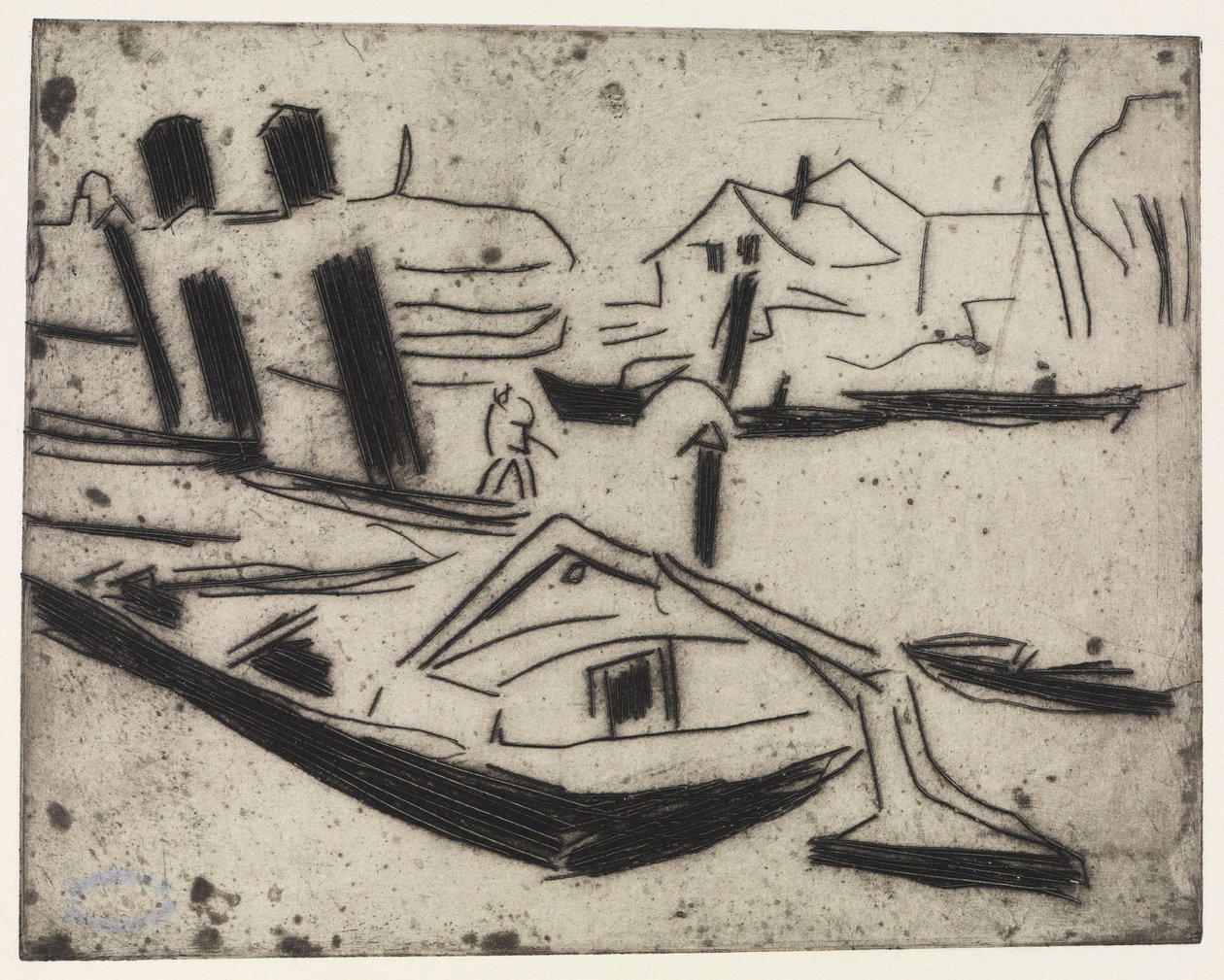 Elbzille láncos traktorral alkotó: Ernst Ludwig Kirchner
