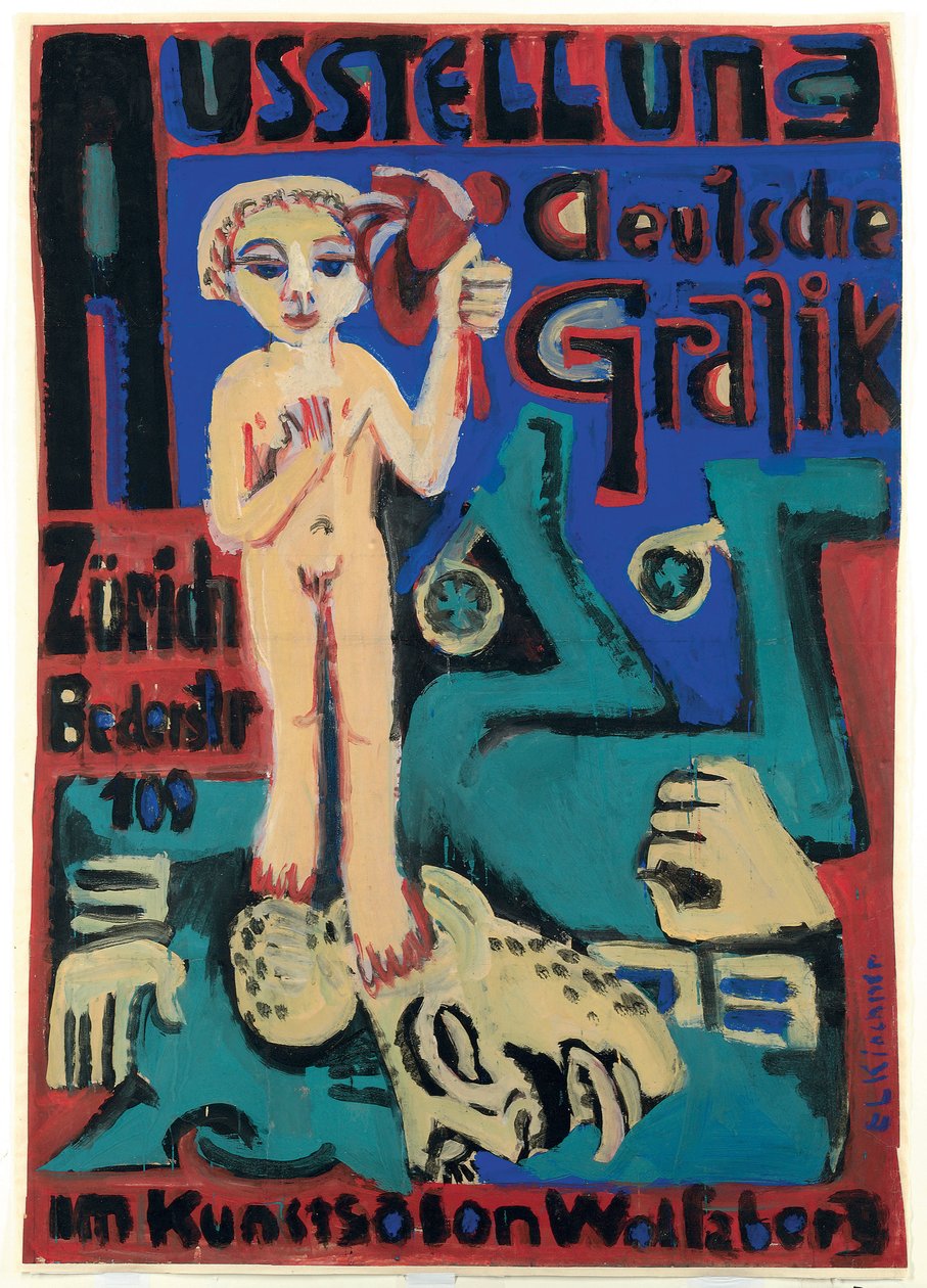 Német grafikai kiállítás a Kunstsalon Wolfsbergben; Német grafikai kiállítás a Kunstsalon Wolfsbergben, 1921-1923 alkotó: Ernst Ludwig Kirchner