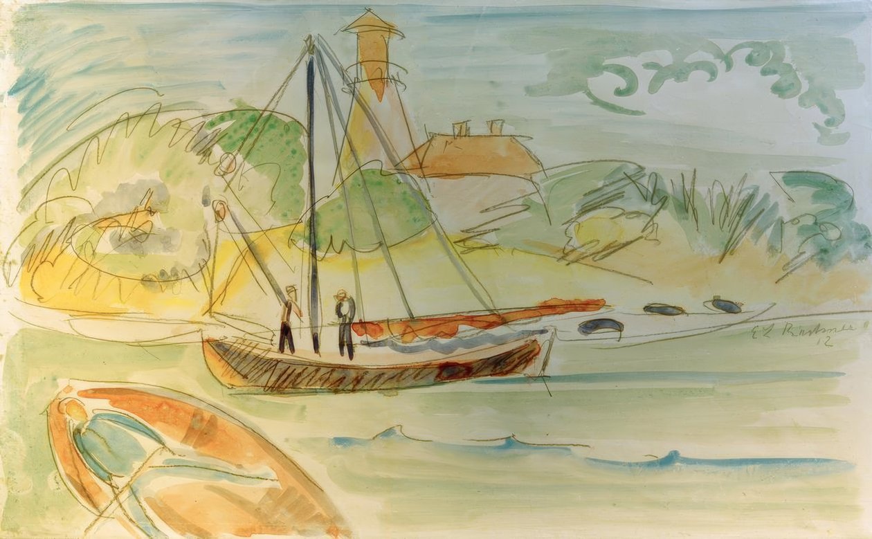 Fehmarn tengerpart világítótoronnyal alkotó: Ernst Ludwig Kirchner