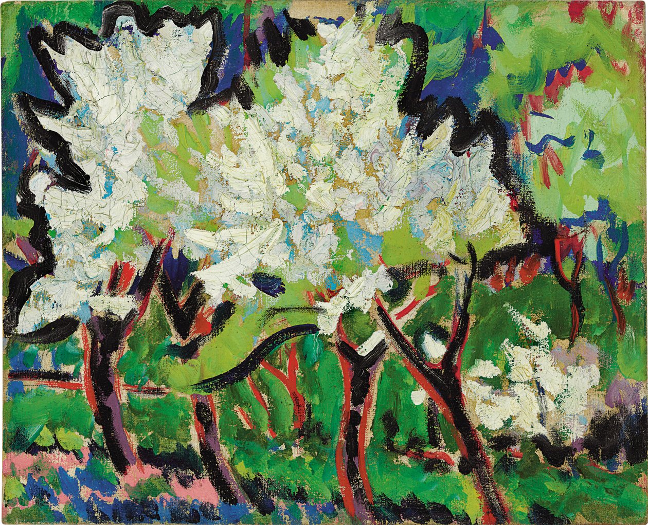 Virágzó fák IV; Bluhende Baume IV, 1909 alkotó: Ernst Ludwig Kirchner
