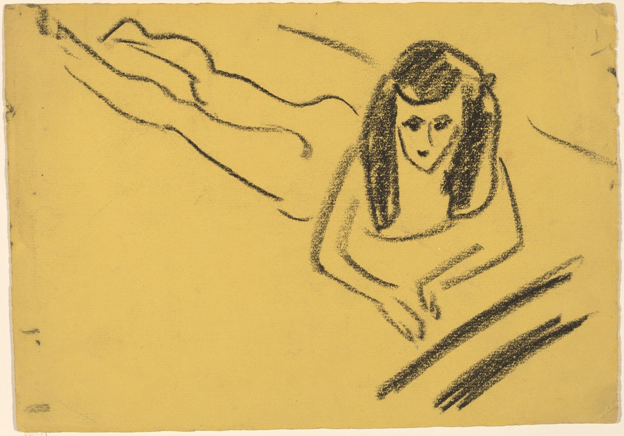 Fränzi fekvő alkotó: Ernst Ludwig Kirchner