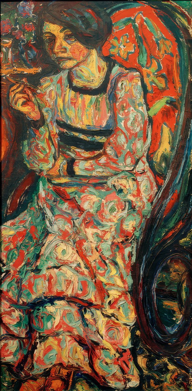 Nő hintaszékben (Emmi Frisch) alkotó: Ernst Ludwig Kirchner