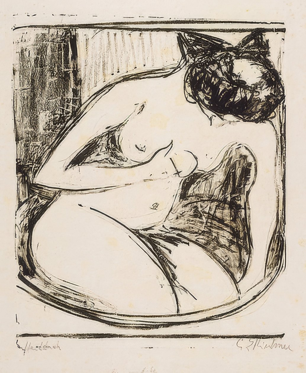 Frau im. 1908 alkotó: Ernst Ludwig Kirchner
