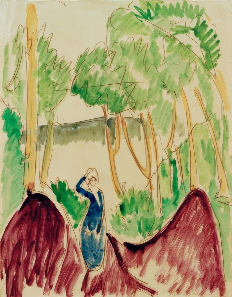 Nő a fehmarni dűnékben alkotó: Ernst Ludwig Kirchner