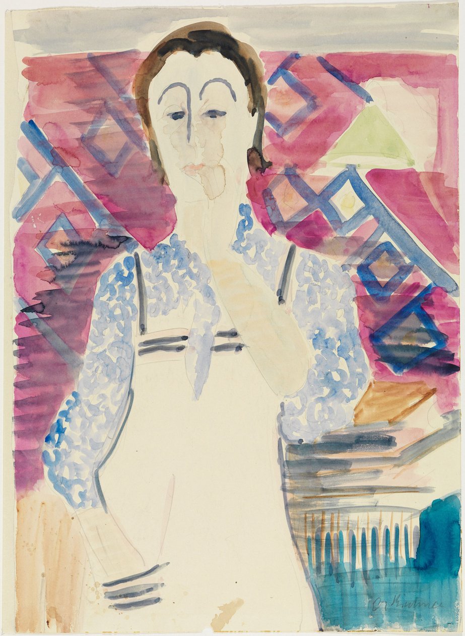 Kötényes nő (Erna Kirchner) alkotó: Ernst Ludwig Kirchner