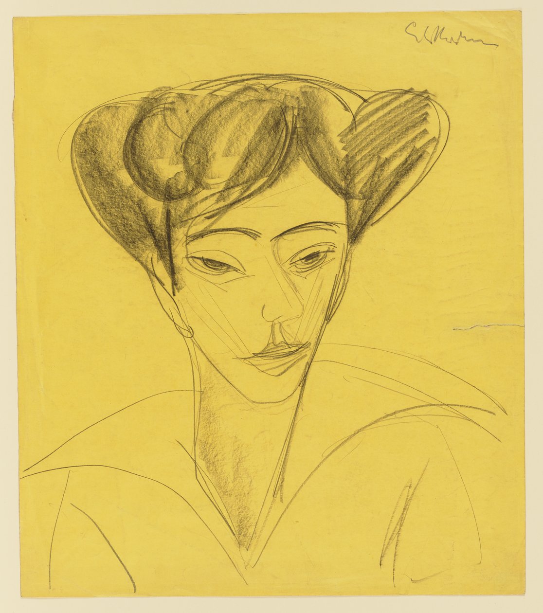 Női fej alkotó: Ernst Ludwig Kirchner