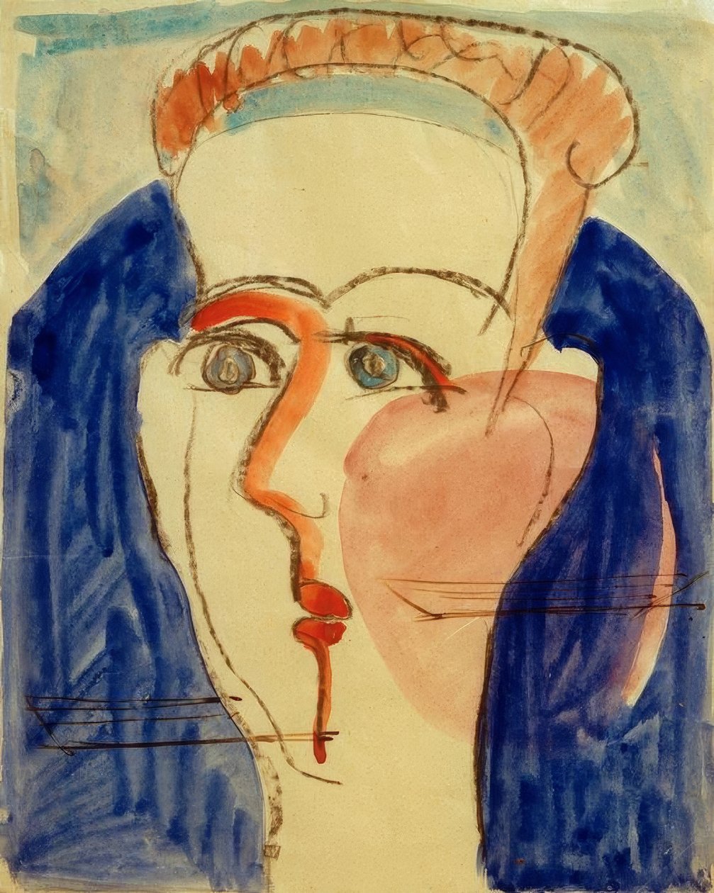 Női fej alkotó: Ernst Ludwig Kirchner