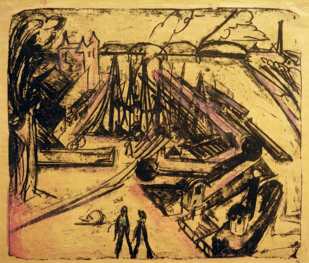Freihafen Frankfurt am Main alkotó: Ernst Ludwig Kirchner
