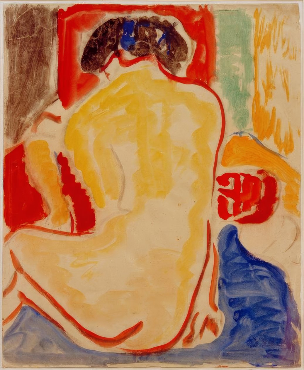 Sárga akt hátulról alkotó: Ernst Ludwig Kirchner