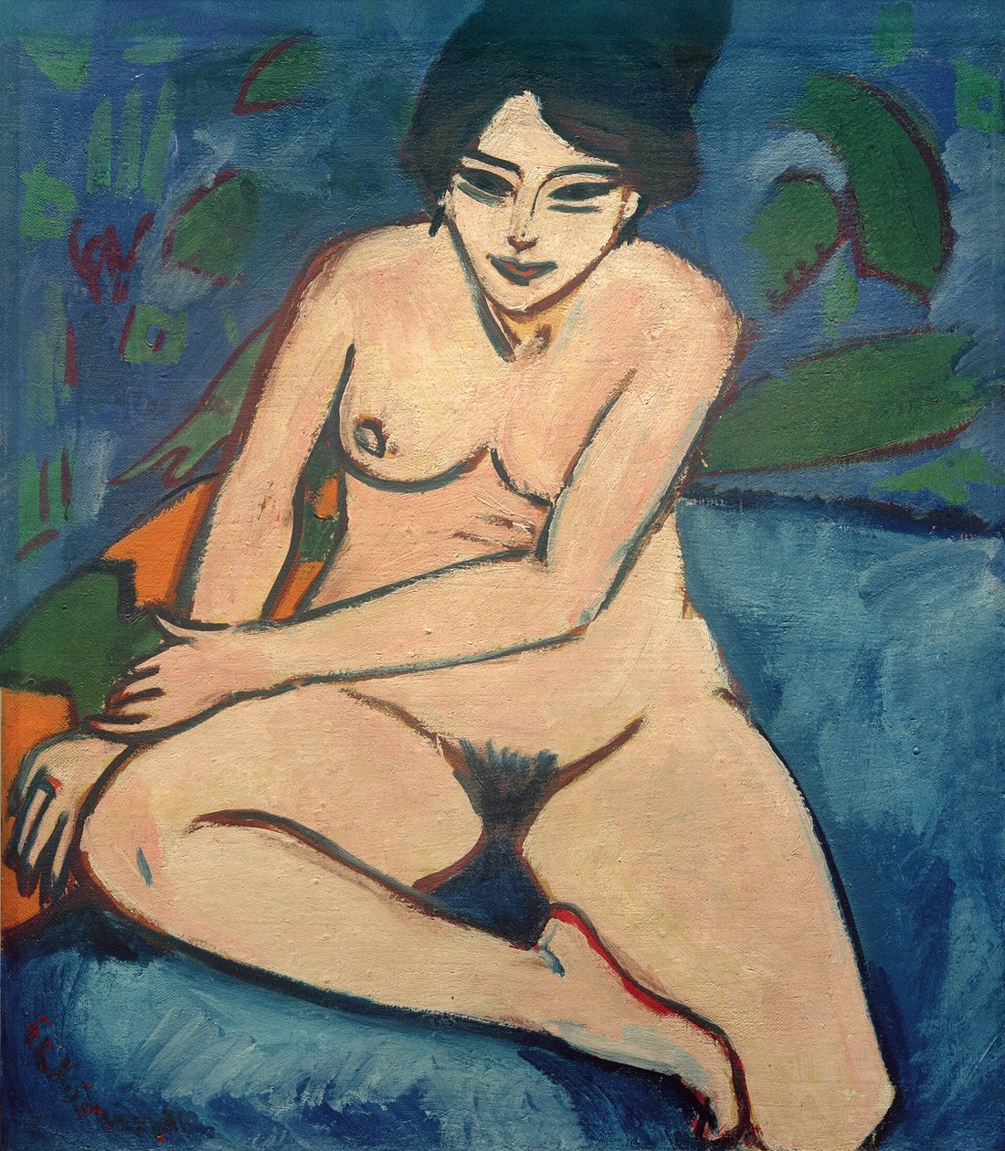 Német: Akt kék alapon Akt kék alapon alkotó: Ernst Ludwig Kirchner