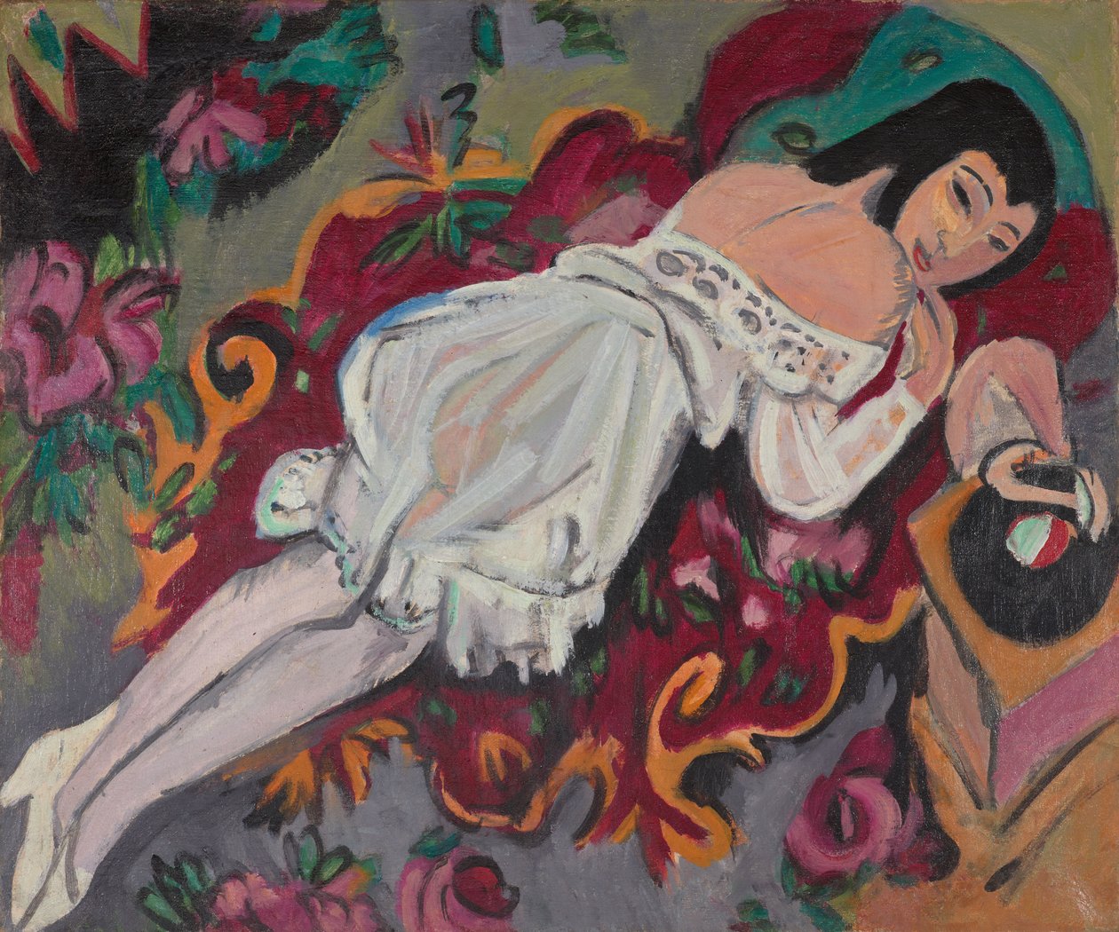 A fehér hálóingben lévő lány alkotó: Ernst Ludwig Kirchner