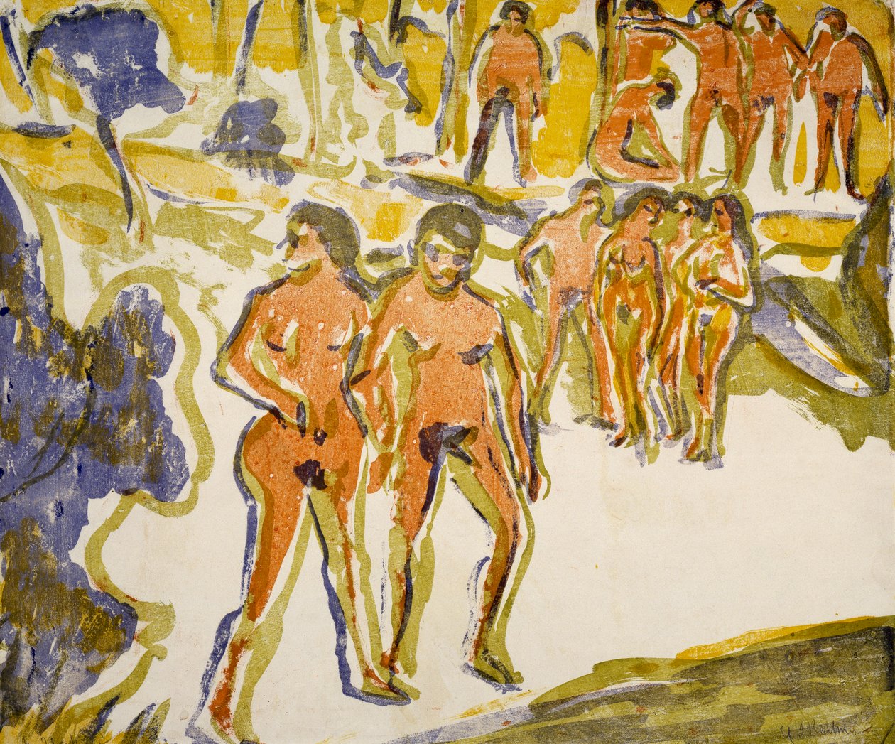 Úszók csoportja alkotó: Ernst Ludwig Kirchner