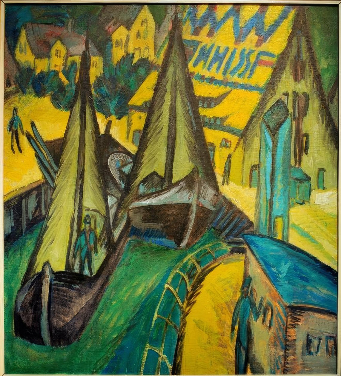 Burgstaaken kikötője alkotó: Ernst Ludwig Kirchner