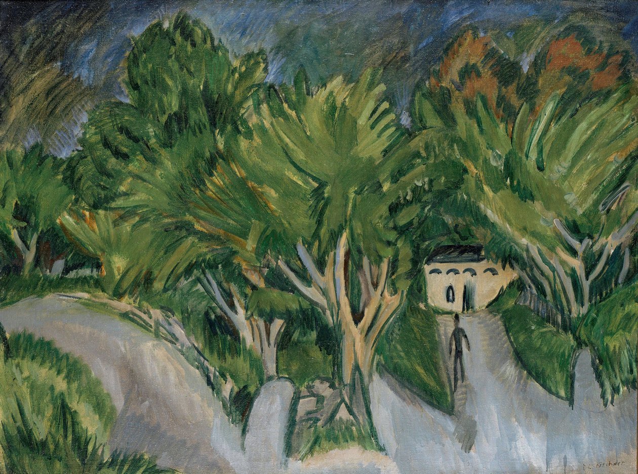 Ház a fák alatt (Fehmarn) alkotó: Ernst Ludwig Kirchner