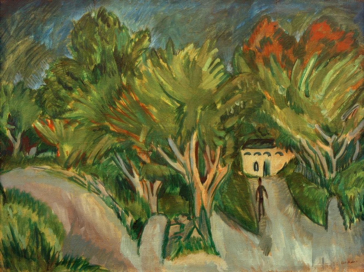 Ház a fák alatt (Fehmarn) alkotó: Ernst Ludwig Kirchner