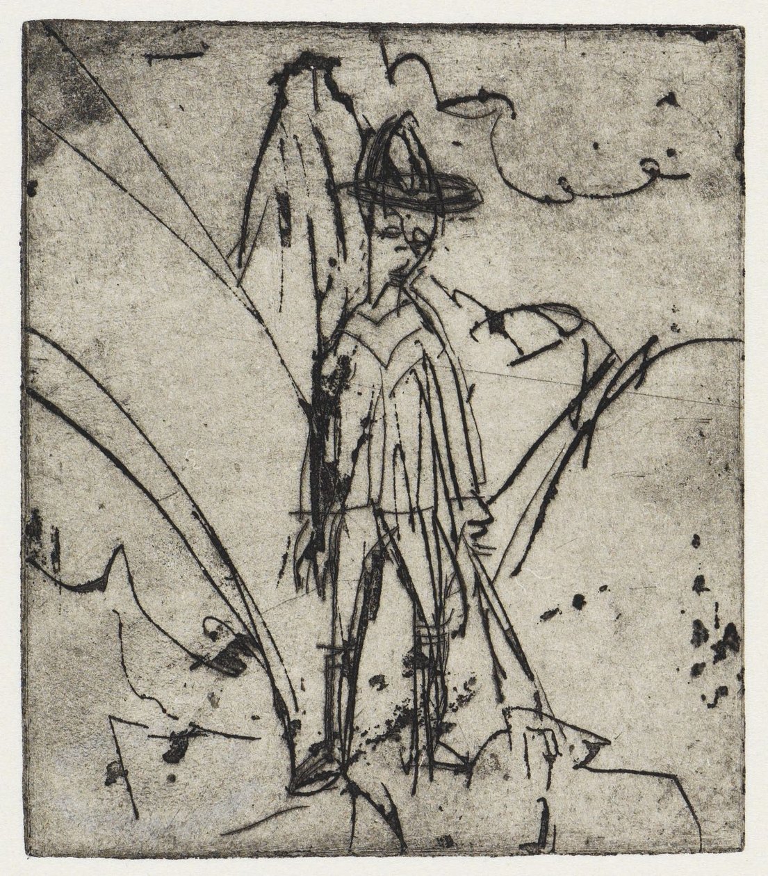 Pásztor a hegy előtt/Kecskés ház - Stafelalp alkotó: Ernst Ludwig Kirchner
