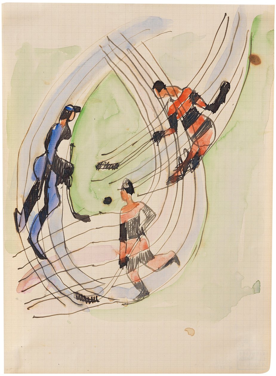 Jégkorongjátékosok, 1934 körül. alkotó: Ernst Ludwig Kirchner