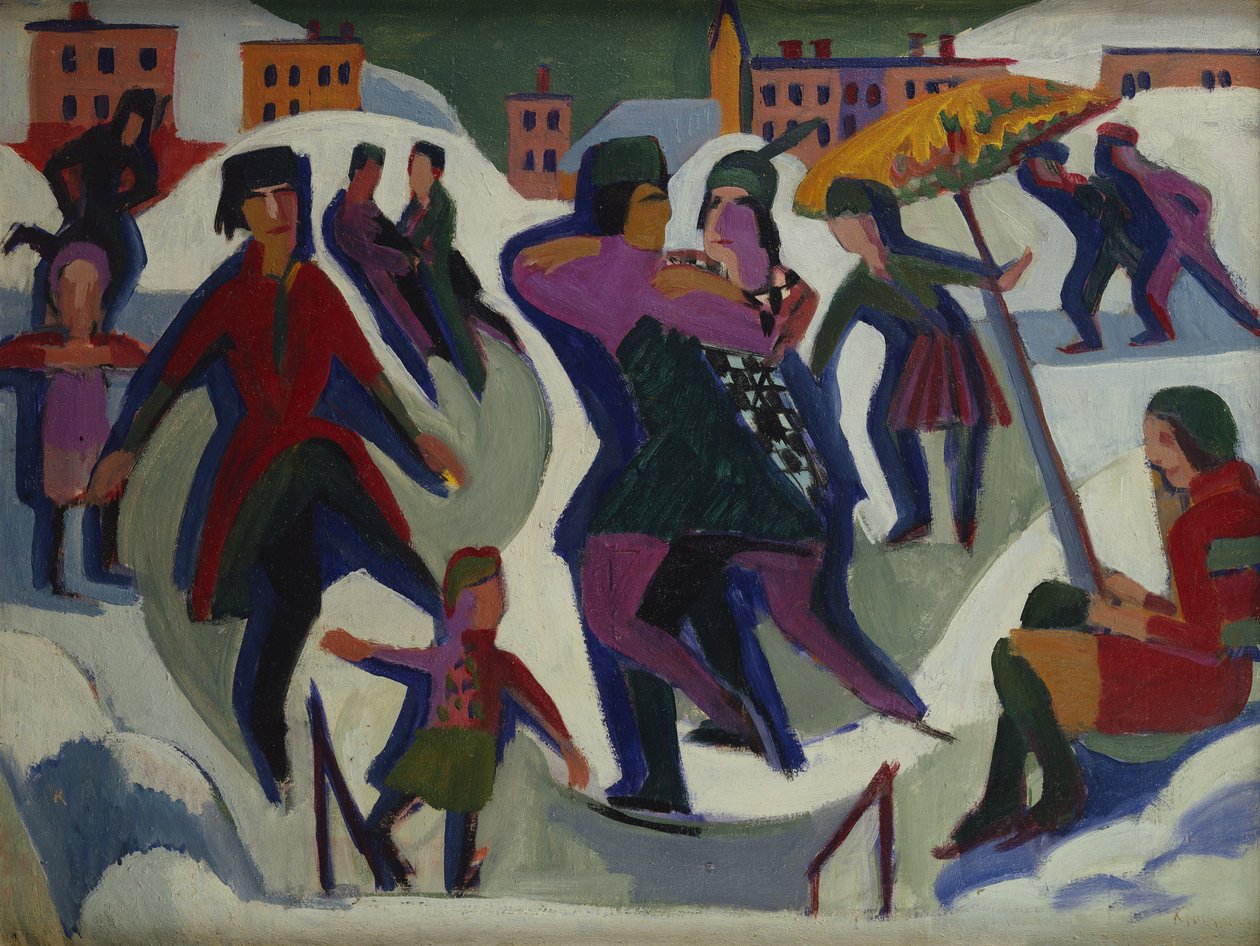 Korcsolyapálya korcsolyázókkal, 1925 alkotó: Ernst Ludwig Kirchner