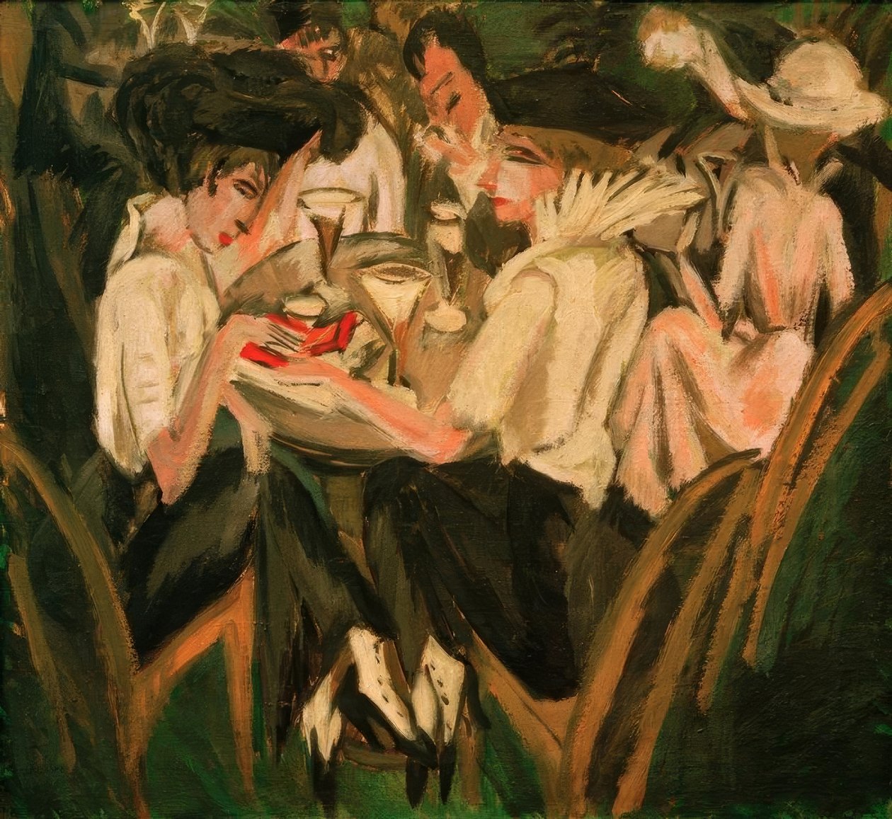 A kávézó kertjében alkotó: Ernst Ludwig Kirchner