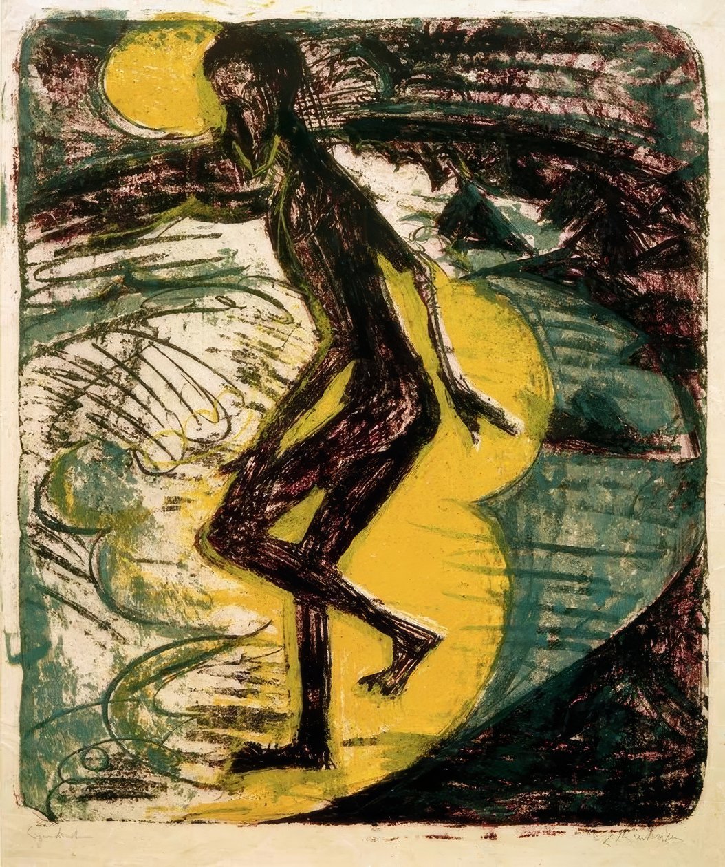 Az ember belép a tengerbe alkotó: Ernst Ludwig Kirchner