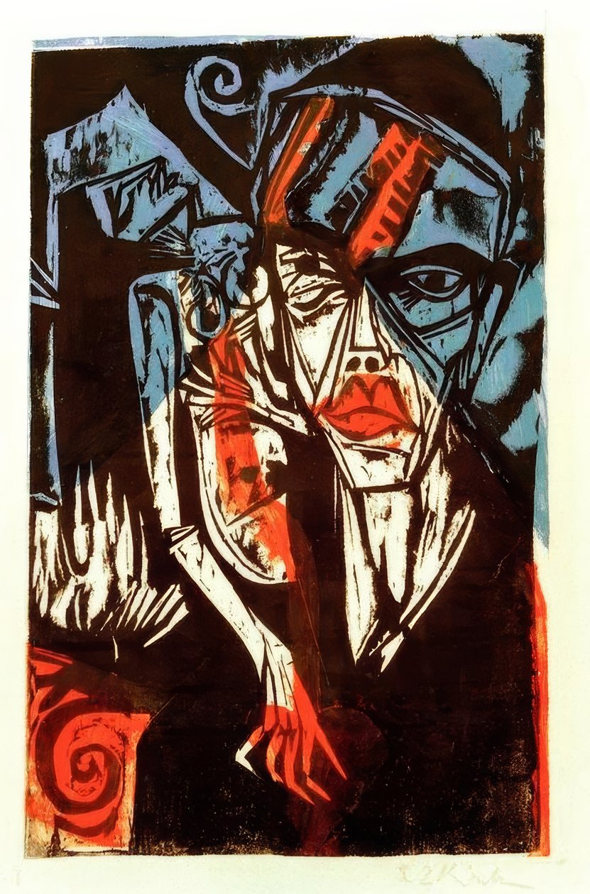 Harcok (szerelmi kínok) alkotó: Ernst Ludwig Kirchner
