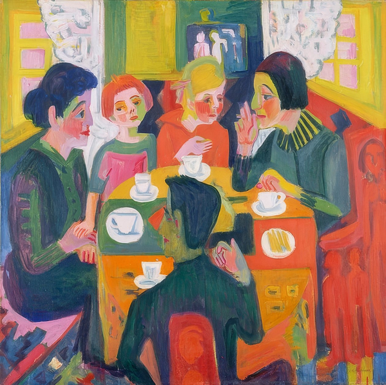 Kávézóasztal. 1923/24 alkotó: Ernst Ludwig Kirchner