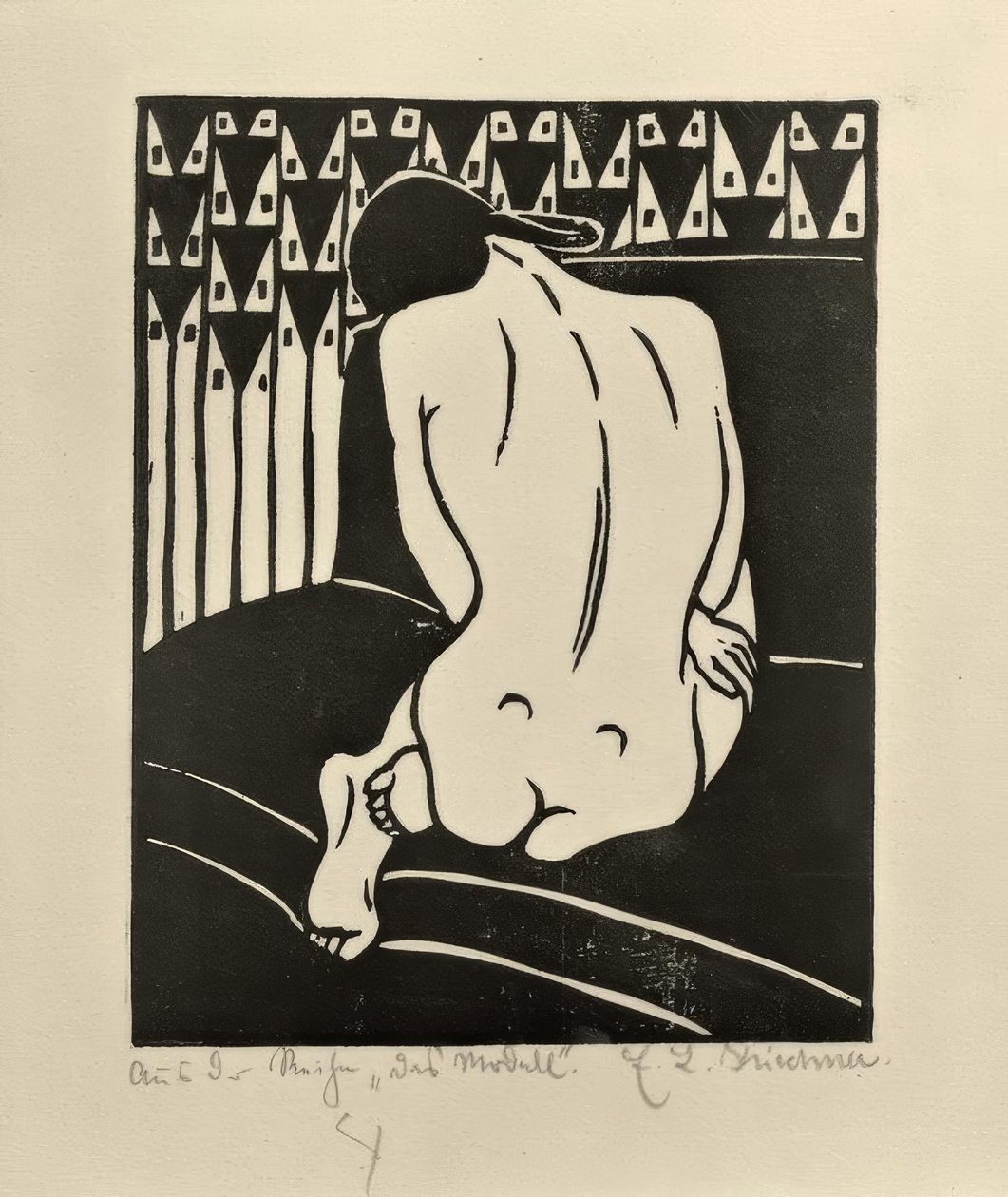 Guggolás, hátulról nézve alkotó: Ernst Ludwig Kirchner