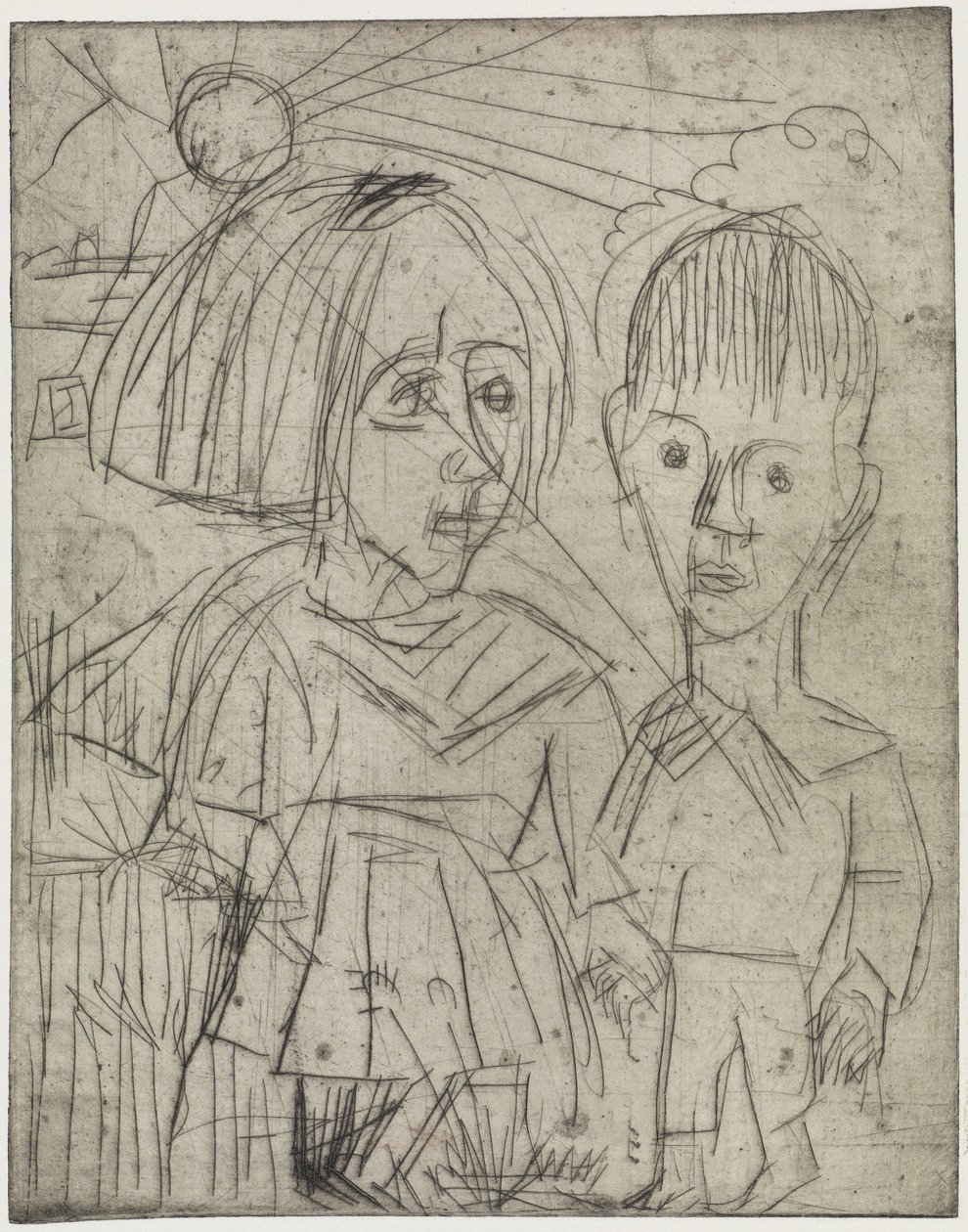 Gyermekek naplementekor / Emberek a hegyen alkotó: Ernst Ludwig Kirchner