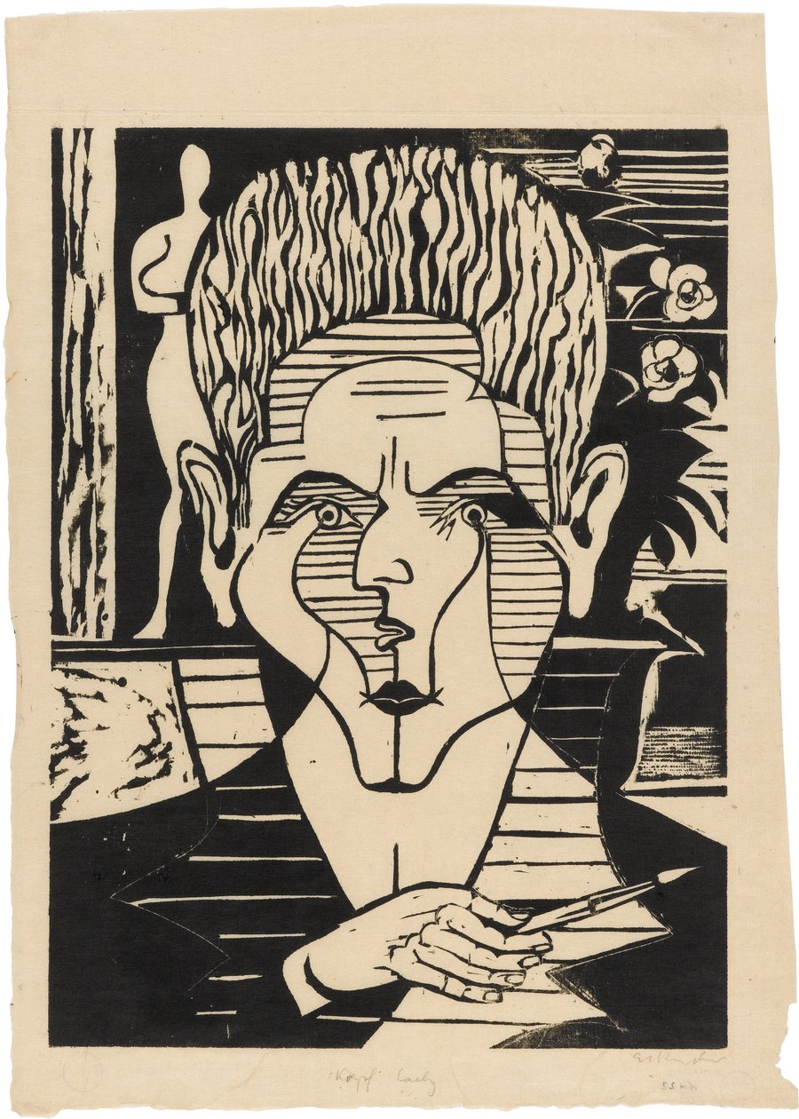 Christian Anton Laely feje (1913-1992) alkotó: Ernst Ludwig Kirchner