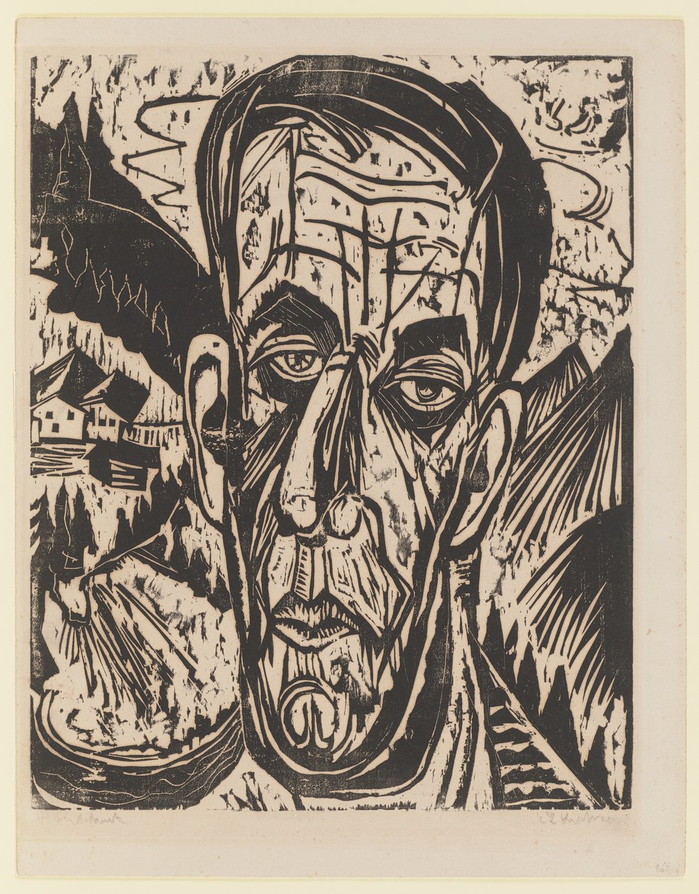 Kopf van de Velde, világos. – Van de Velde a hegyek között alkotó: Ernst Ludwig Kirchner