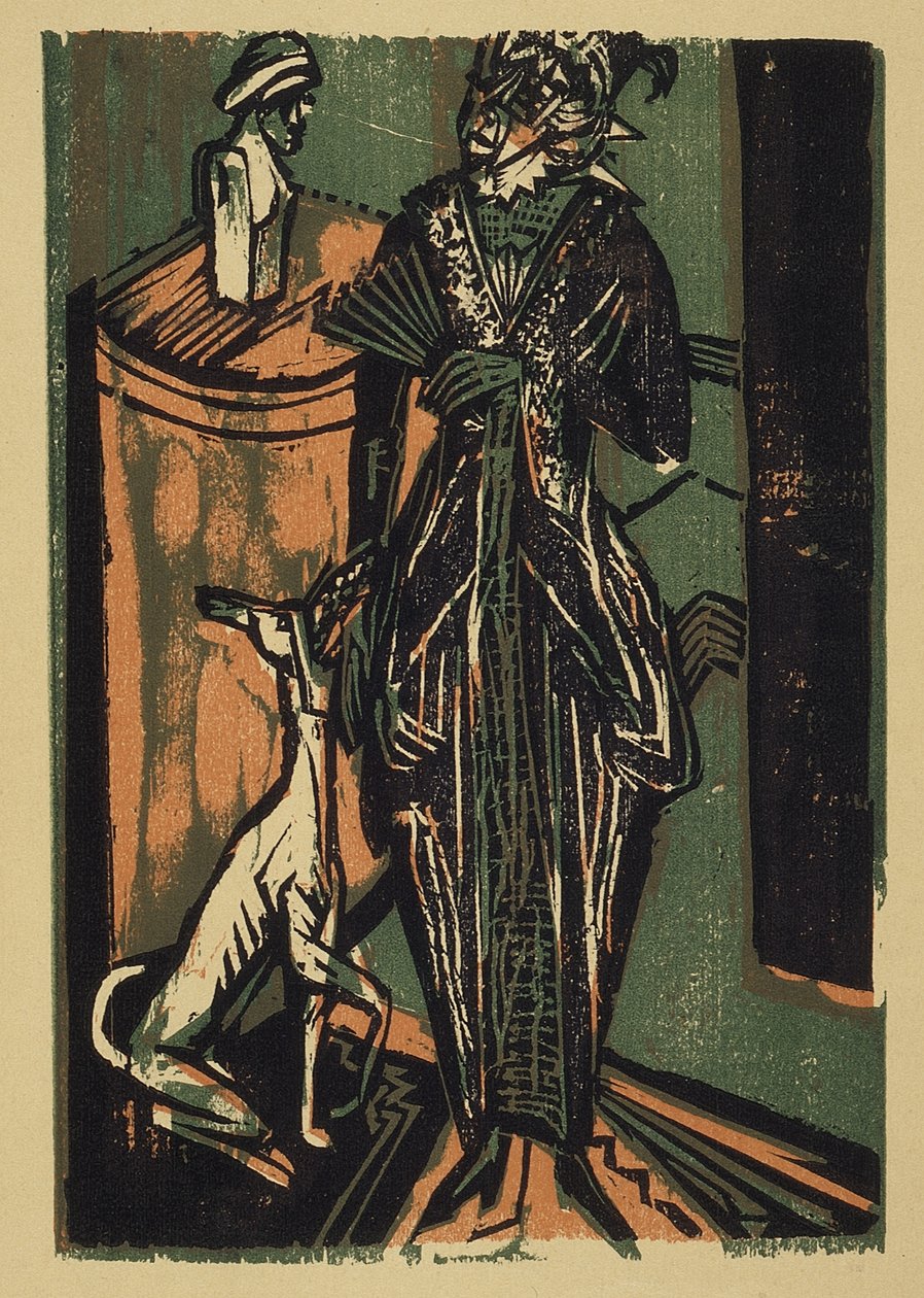 Lady with dog (Hölgy kutyával) alkotó: Ernst Ludwig Kirchner