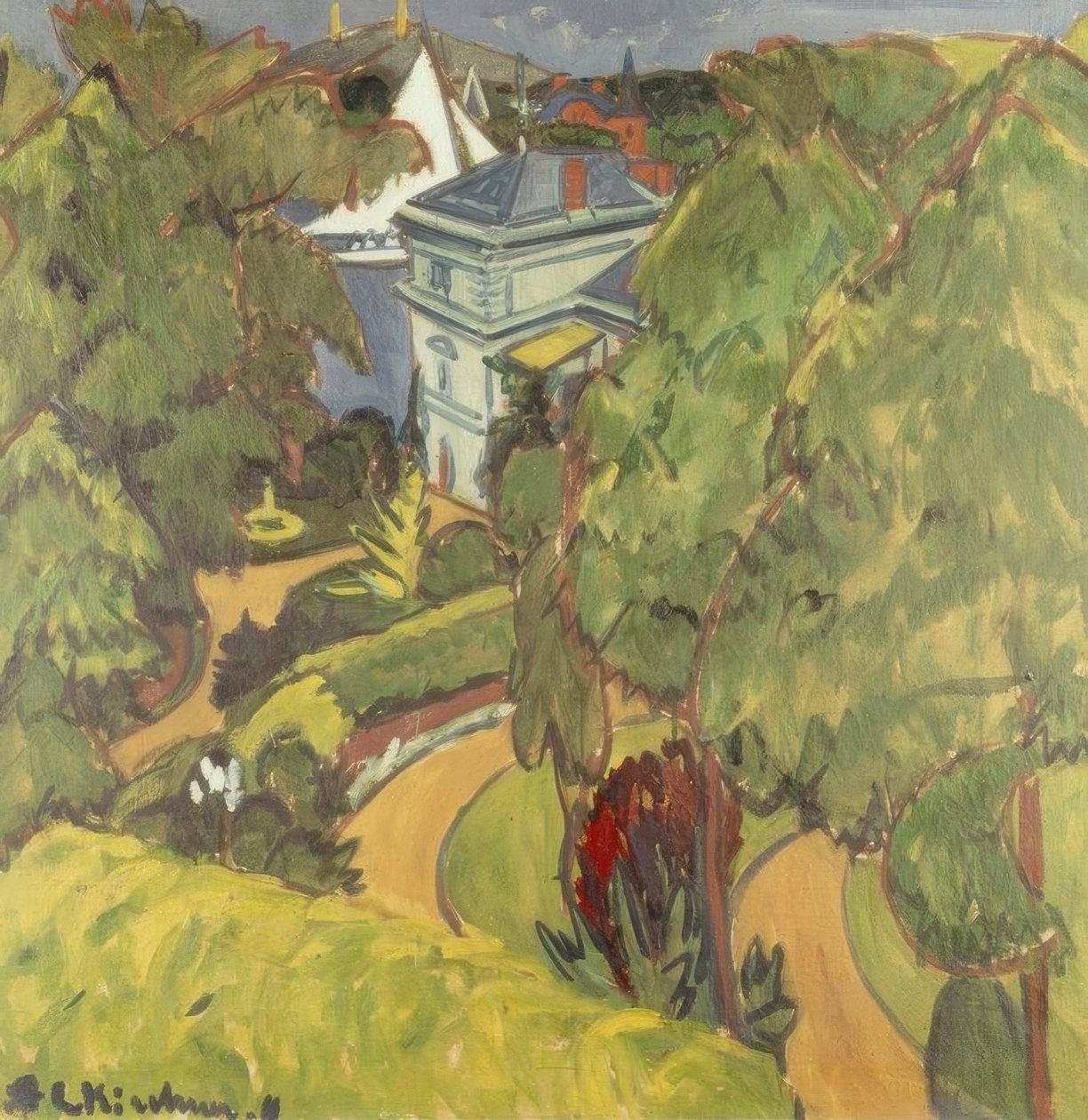 Táj (villa Grünau közelében) alkotó: Ernst Ludwig Kirchner
