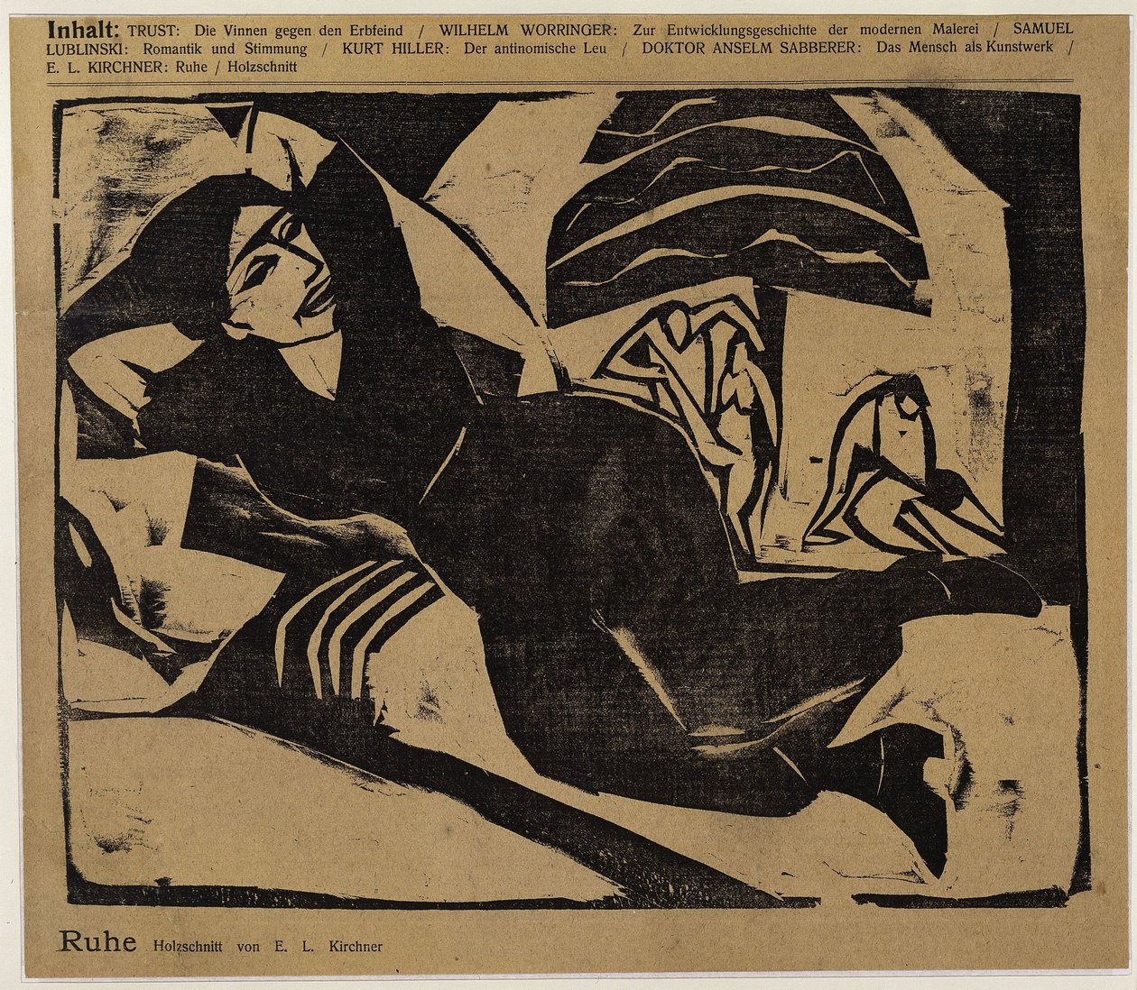 Fekvő nő (Pihenés) (innen: Der Sturm ...) alkotó: Ernst Ludwig Kirchner