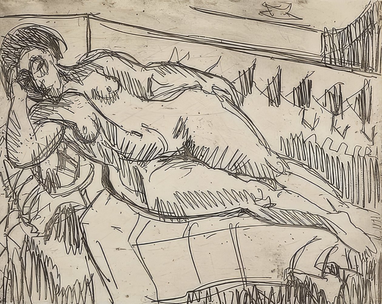 Fekvő akta, 1927 alkotó: Ernst Ludwig Kirchner