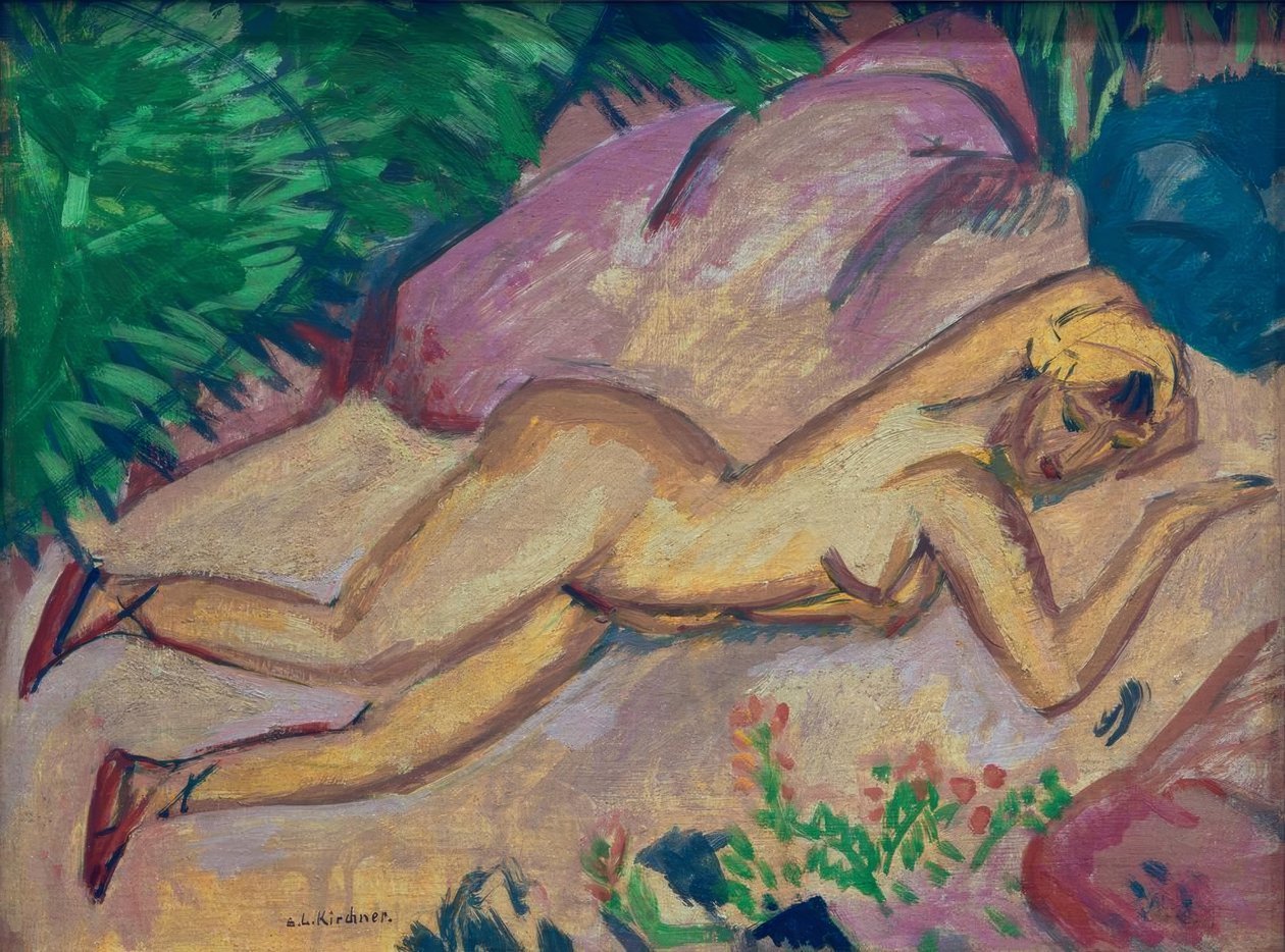 Lány feküdt a tengerparton alkotó: Ernst Ludwig Kirchner