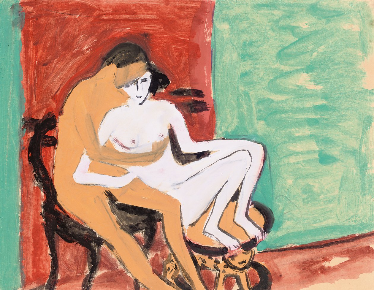Szerelmesek vagy fiatal pár, 1910 alkotó: Ernst Ludwig Kirchner