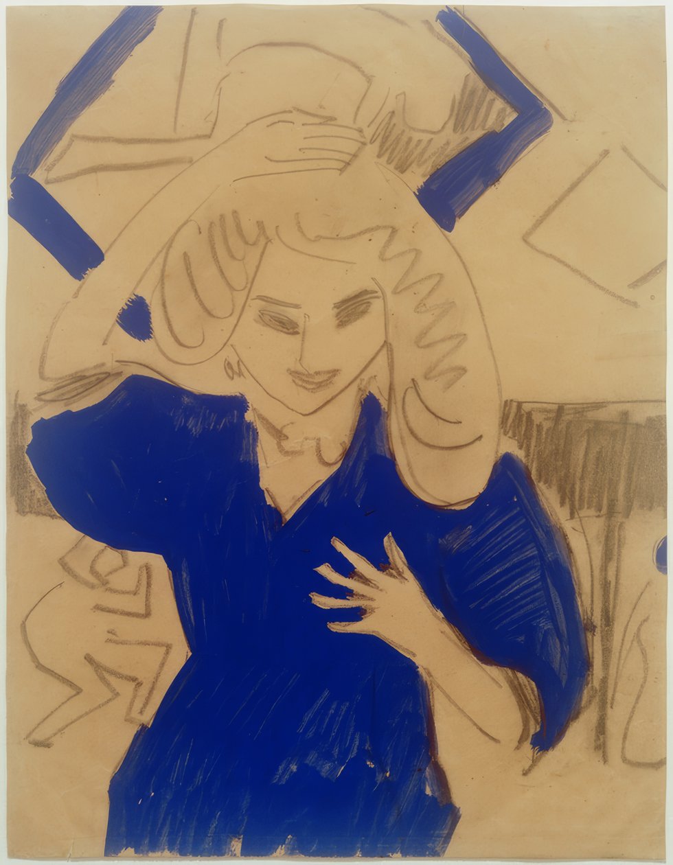 Lány kék ruhában alkotó: Ernst Ludwig Kirchner