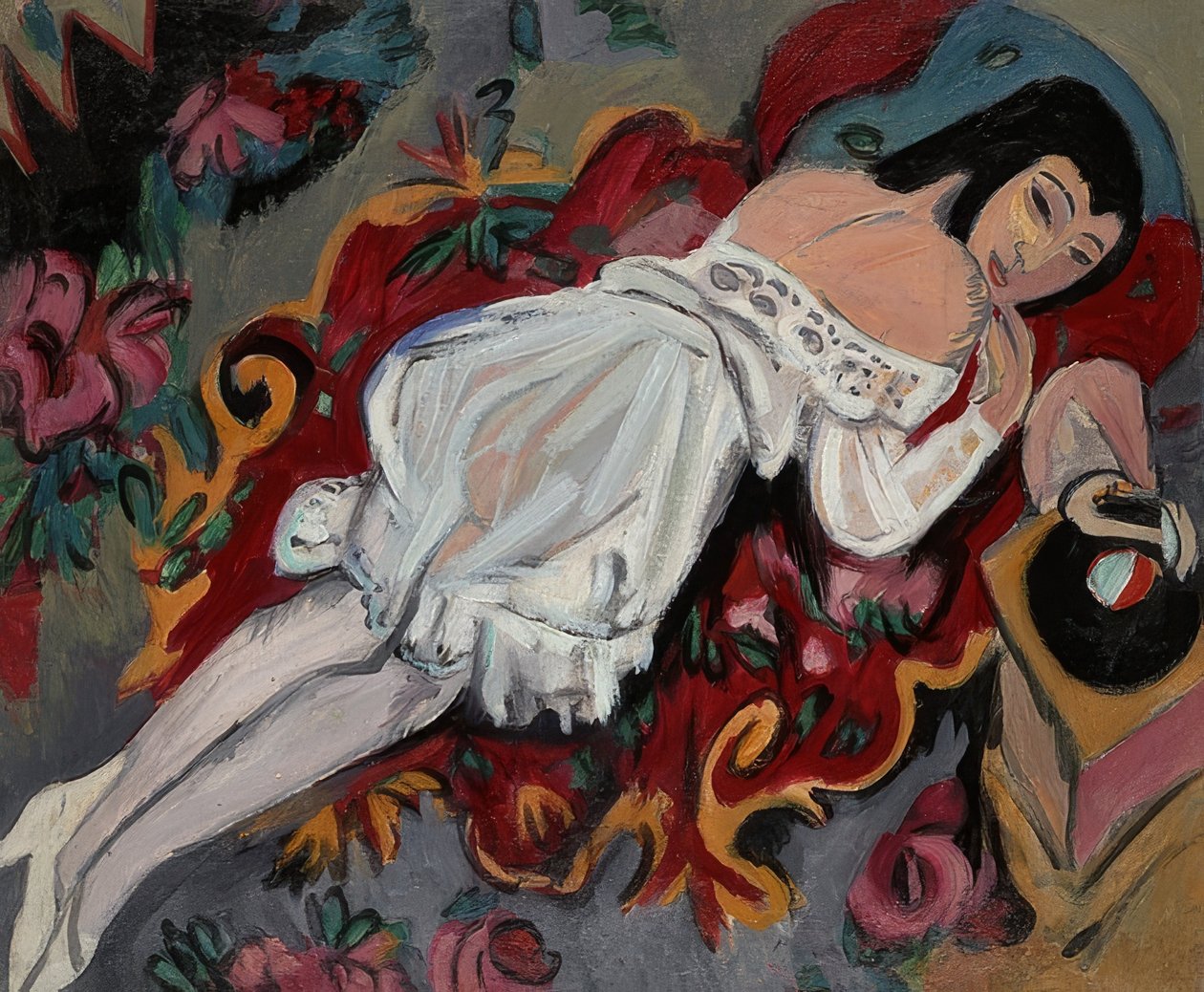Lány fehér ingben. 1914 alkotó: Ernst Ludwig Kirchner