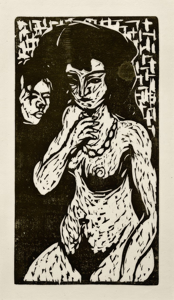 Meztelen lány önarcképpel alkotó: Ernst Ludwig Kirchner