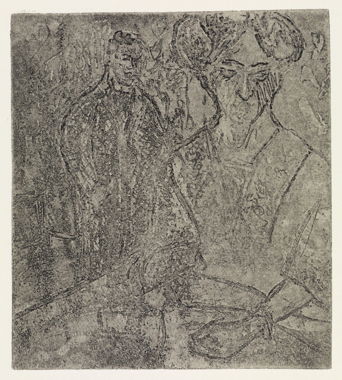 Férfi és ülő nő / Szőke és fekete nő alkotó: Ernst Ludwig Kirchner