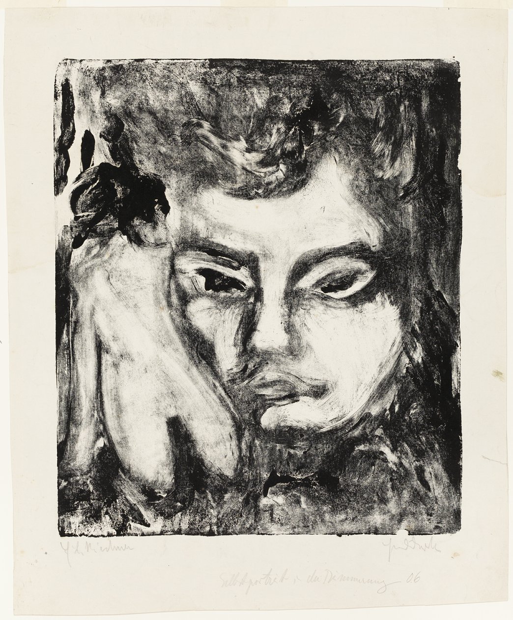 Férfi fej meztelenül alkotó: Ernst Ludwig Kirchner